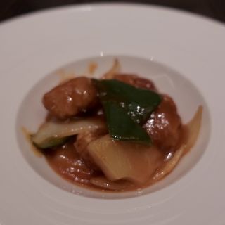 酢豚の甘酢風(中華料理「王朝」ヒルトン東京ベイ)