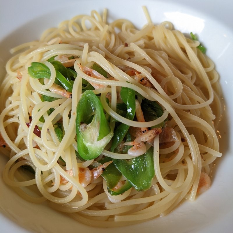 桜えびと青唐辛子のアーリオオーリオ(ポンテ チェントロ 佃店)