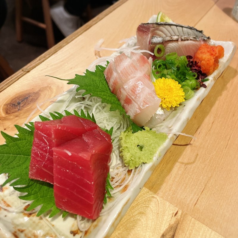 造り 三種盛り(魚の店 オカモ倶楽部)