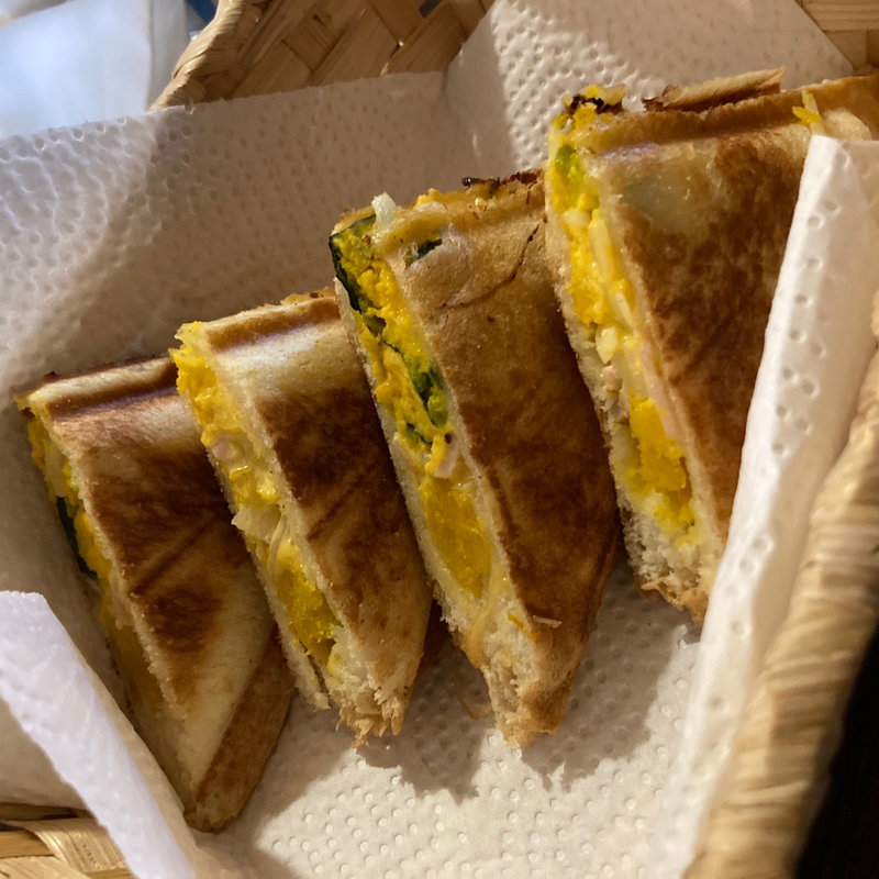 ホットサンド（パンプキン）とアイスコーヒー(珈琲園 潤)