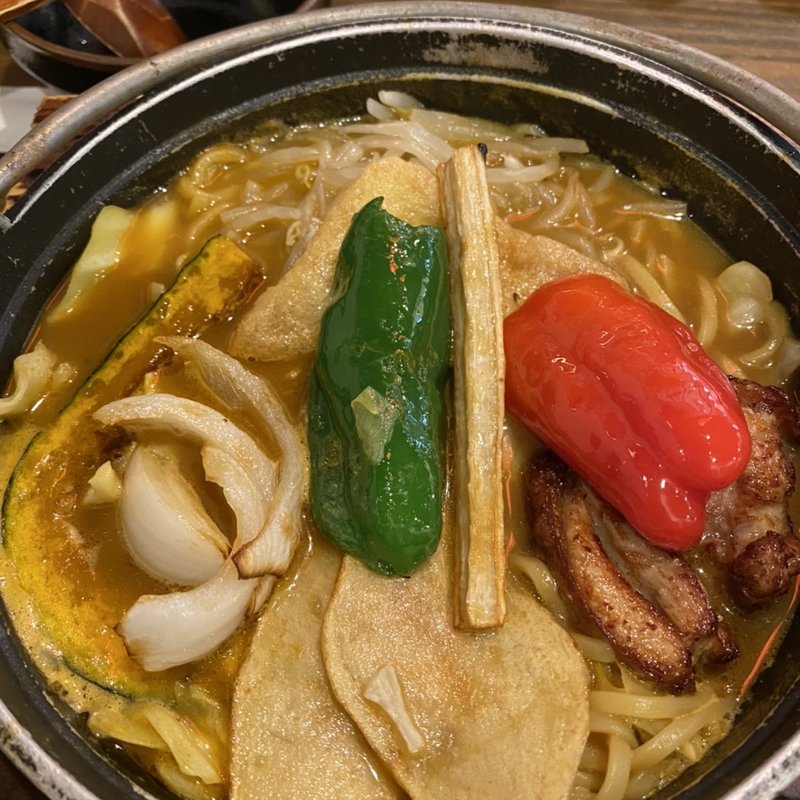 たっぷり野菜とチキンのカレーめんちゃんこ(博多めんちゃんこ亭 六本松店)