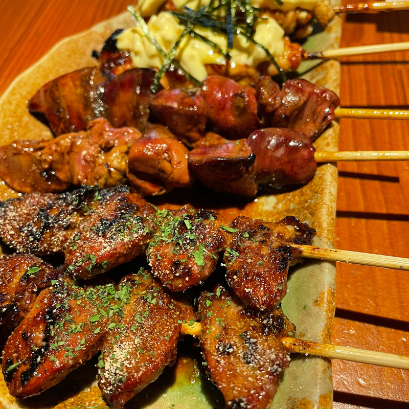 ハートガーリック、肝焼、もものマヨタク(おしどり)