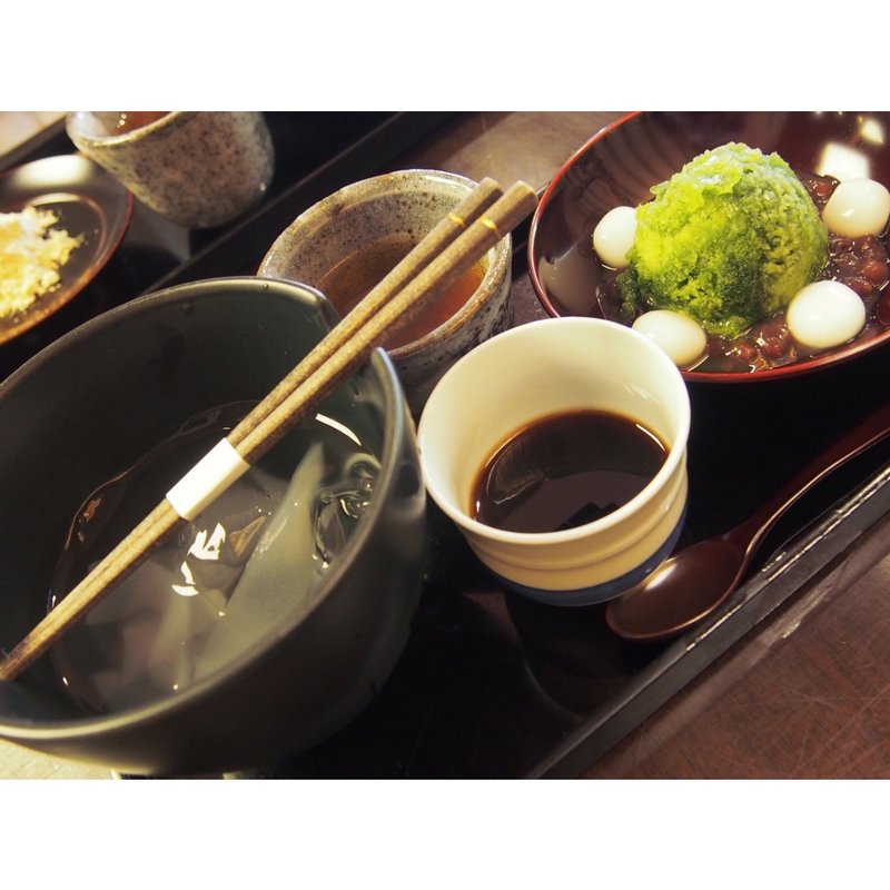 名物くずきり＆抹茶みぞれぜんざいセット （加賀棒茶付き）(つぼみ )