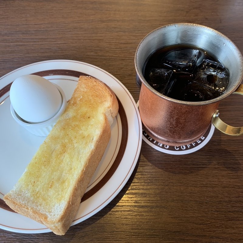 モーニングサービス(厚切りトースト ゆで卵)(星乃珈琲店 国立駅前店)