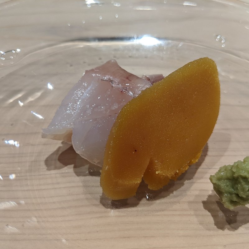 甘鯛昆布〆、からすみ(鮨  こゝろ)