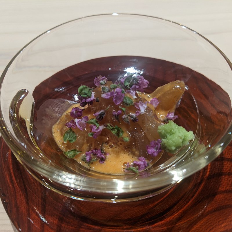 ボタン海老、うにソース(鮨  こゝろ)