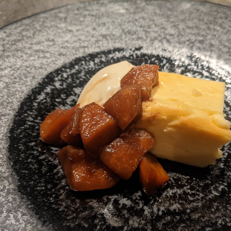 チーズケーキ、リンゴ(ete)