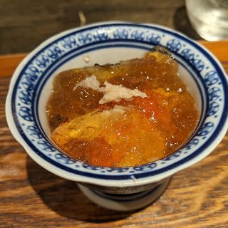 焼きナス、タラバガニ(松陰鶴水)