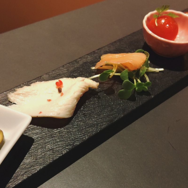 前菜盛り合わせ(パフェ、珈琲、酒、佐々木)