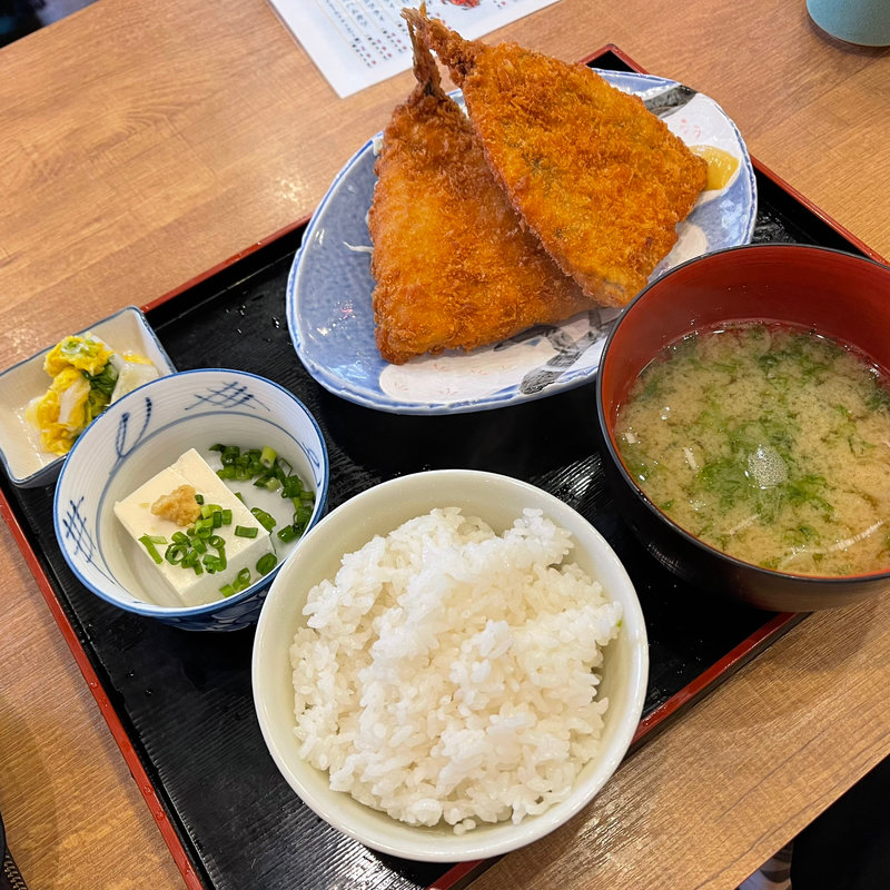 大判アジフライ定食(磯丸水産 プリンセス大通り店 )