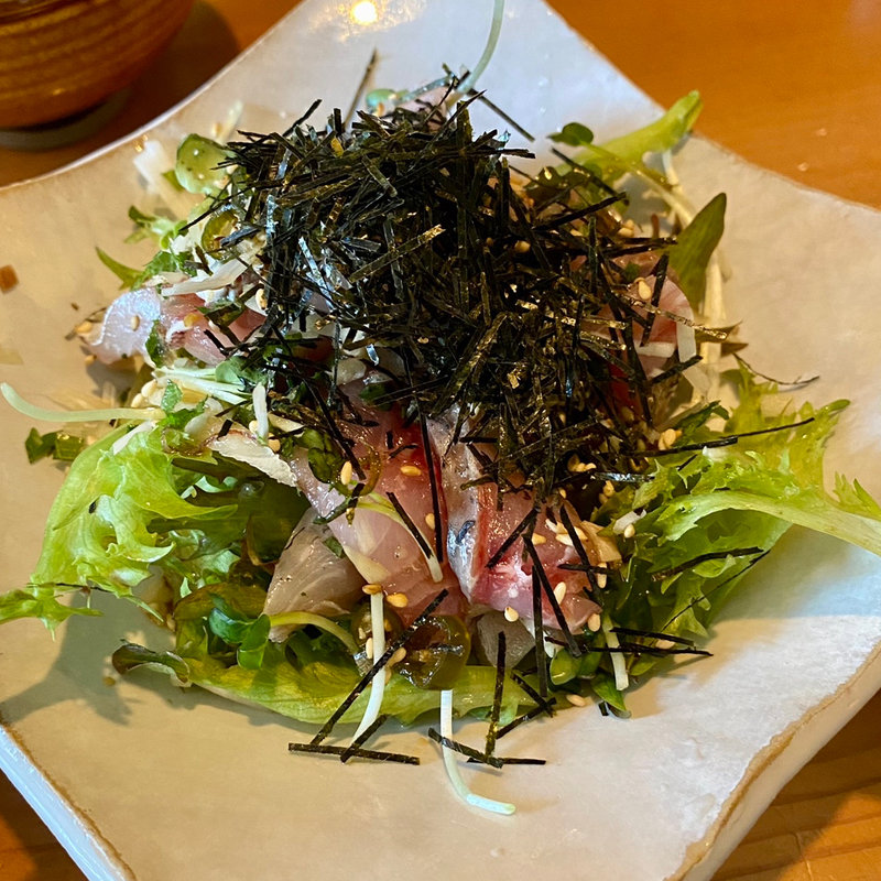 鯵の青唐醤油和え(おおはま)