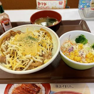 とろ〜り3種のチーズ牛丼+サラダセット(すき家 城陽久世店 )