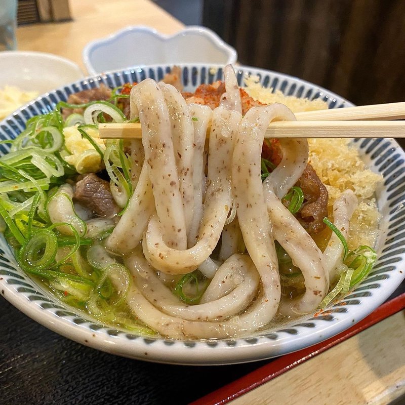 朝定食(温) 肉トッピング(うどん 讃く)
