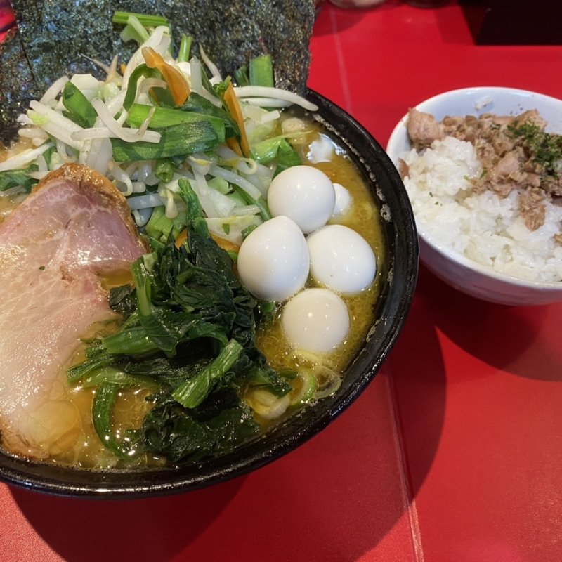 ラーメン(750)うずら(80)野菜畑(100)まぶしご飯(150)(ラーメン 厚木家)