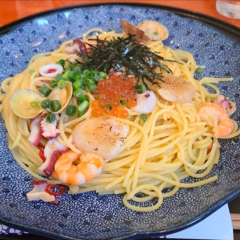 海の幸のよくばりスパゲッティー 昆布だし醤油風味(洋麺屋五右衛門 港北店)