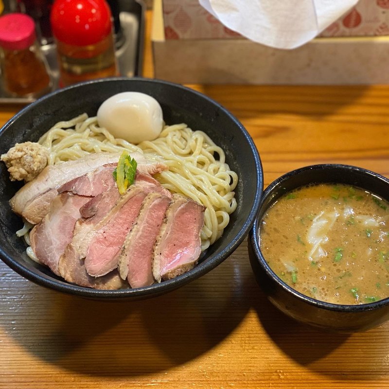 鴨白湯つけそば(はりけんらーめん南店)