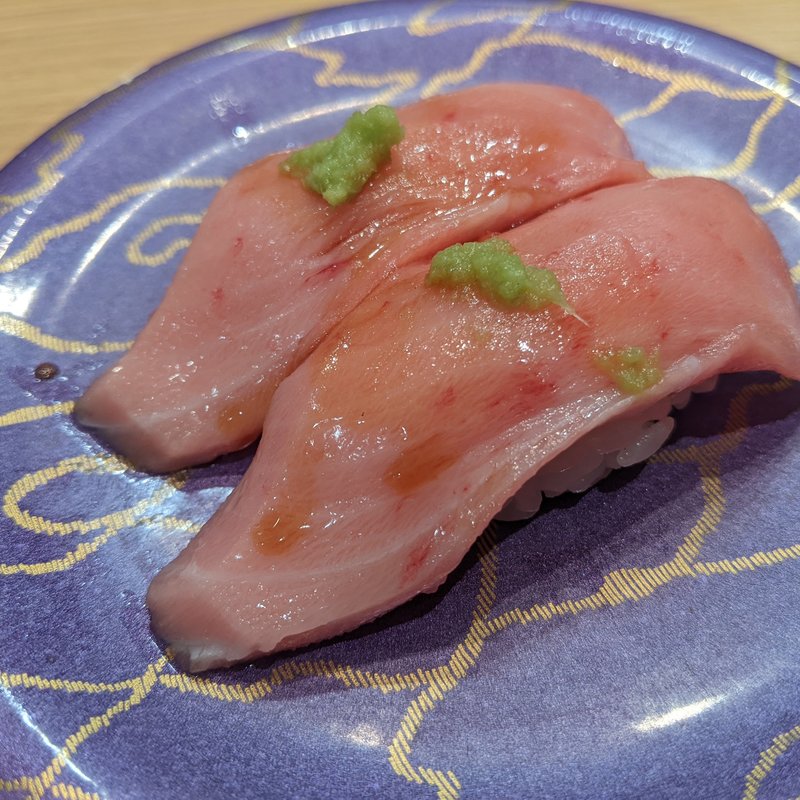 本まぐろ中とろ　煮切り醤油(がってん寿司 テラスモール湘南店)