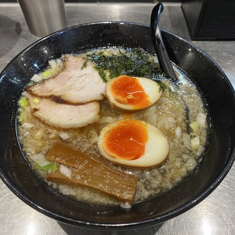 鯖醤油ラーメン(820)味玉(120)(鯖と麺いし川)
