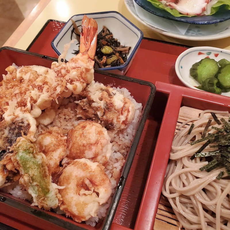 天重ざるそばセット(永坂更科 布屋太兵衛 新宿高島屋店 （ながさかさらしな ぬのやたへえ）)