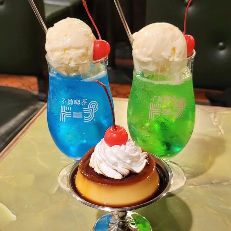 クリームソーダ ソーダ&メロン 昭和プリン(不純喫茶 ドープ　)