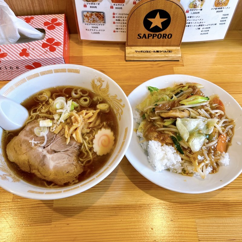 中華ラーメン＆野菜たっぷりスタミナ丼(娘娘川口店)