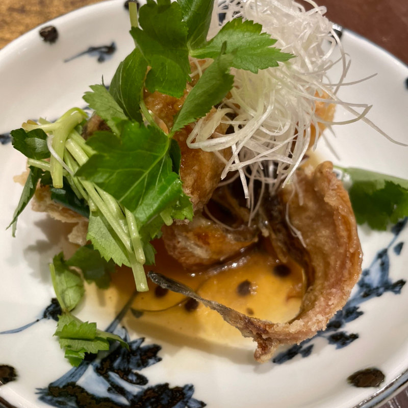 ハタハタの唐揚げ(九頭龍蕎麦 ムスブ田町店)