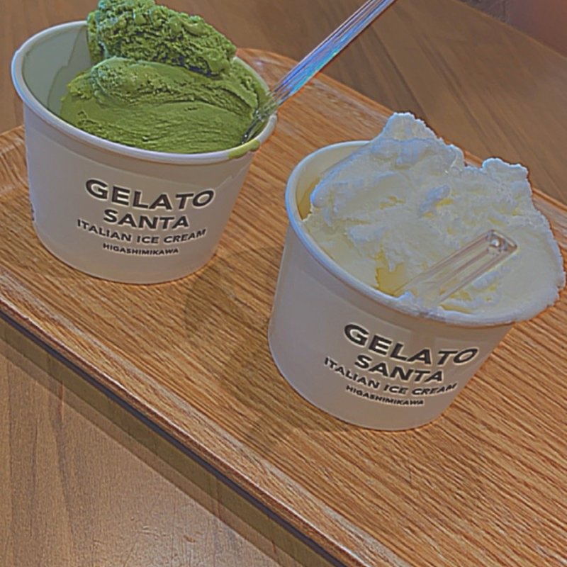 抹茶とバニラ(ジェラートサンタ曙本店)