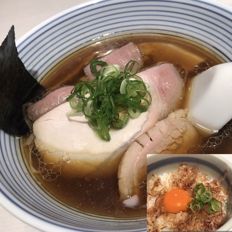 淡麗醤油ラーメンハーフ&ミシュラン卵かけごはん(淡麗拉麺　己巳)
