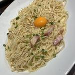 厚切りベーコンカルボナーラ