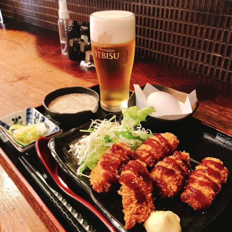 大粒カキフライ膳(裏恵比寿 自然生村)