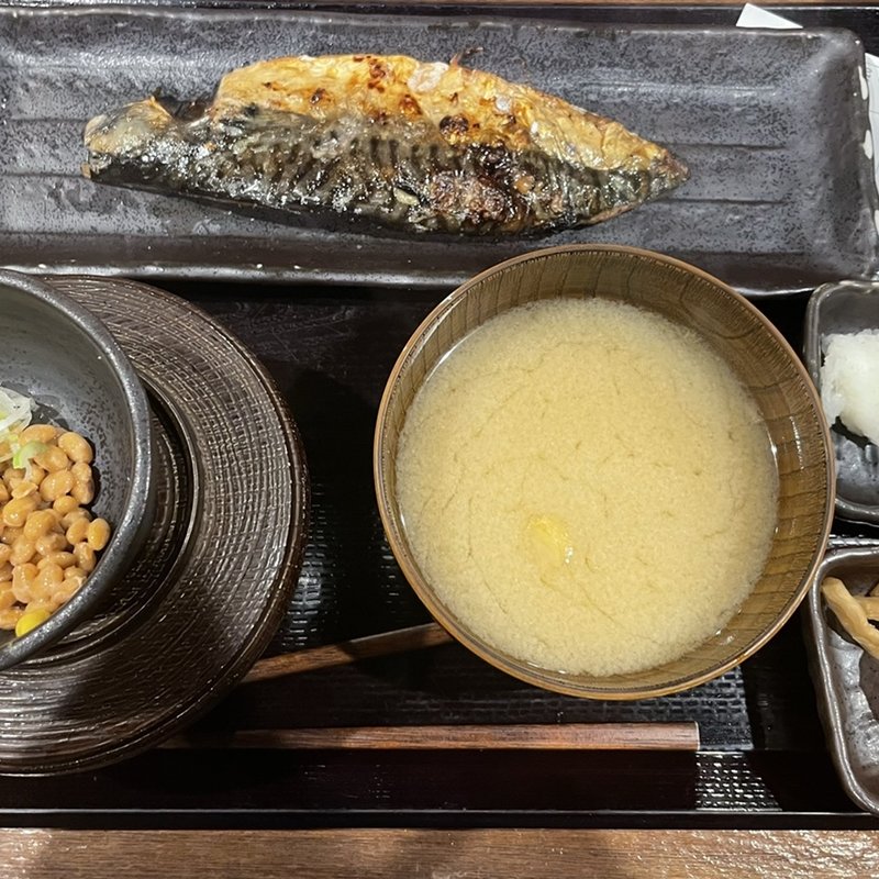 さば文化干し定初期：納豆(しんぱち食堂 西武新宿店)