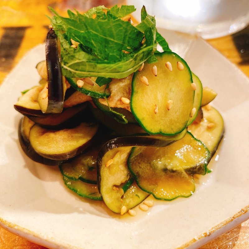 胡瓜と茄子のポン酢漬け(立呑処 ハチハチ )