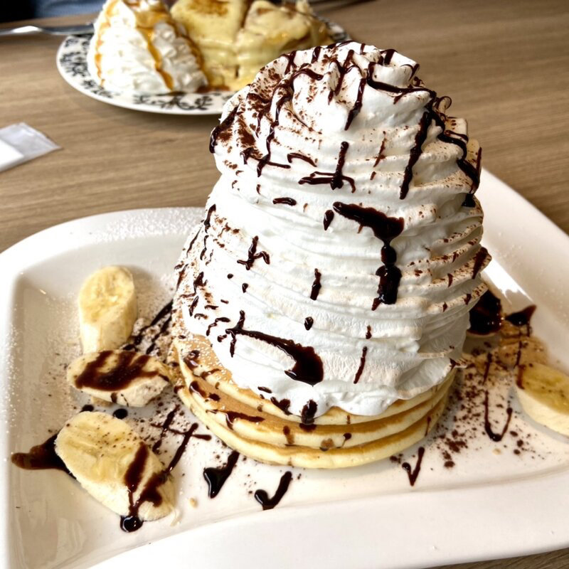 チョコバナナパンケーキ(いちごの里カフェ日光店)