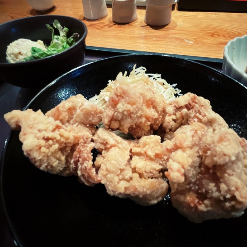 うまだし唐揚げ定食(博多もつ鍋やまや 梅田店)