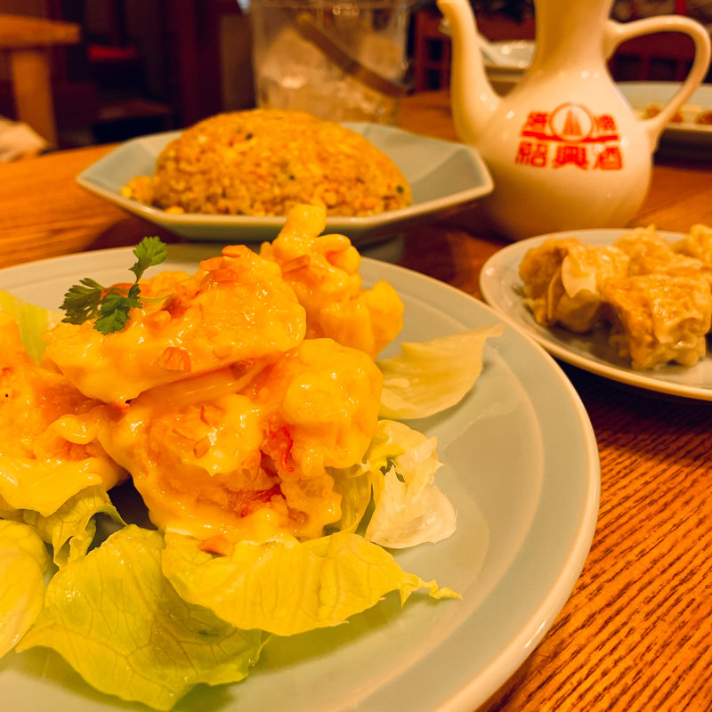 海老の天ぷらマヨネーズ和え(糸仙 （いとせん）)