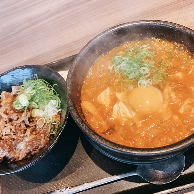 スン豆腐とミニ丼セット(韓丼　西条店)