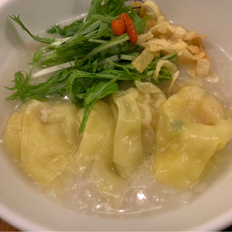 プリプリ海老わんたんのおかゆ(謝朋殿 粥餐庁 エスパル仙台店 （シャホウデン カユサンチン）)