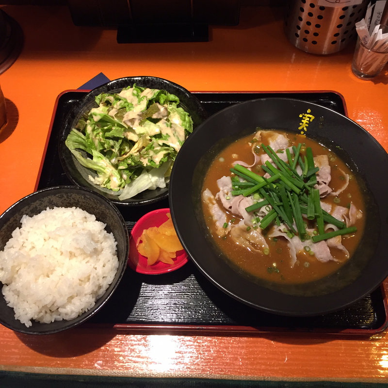 豚しゃぶスープかれーセット(かれー麺　実之和 赤坂店 )