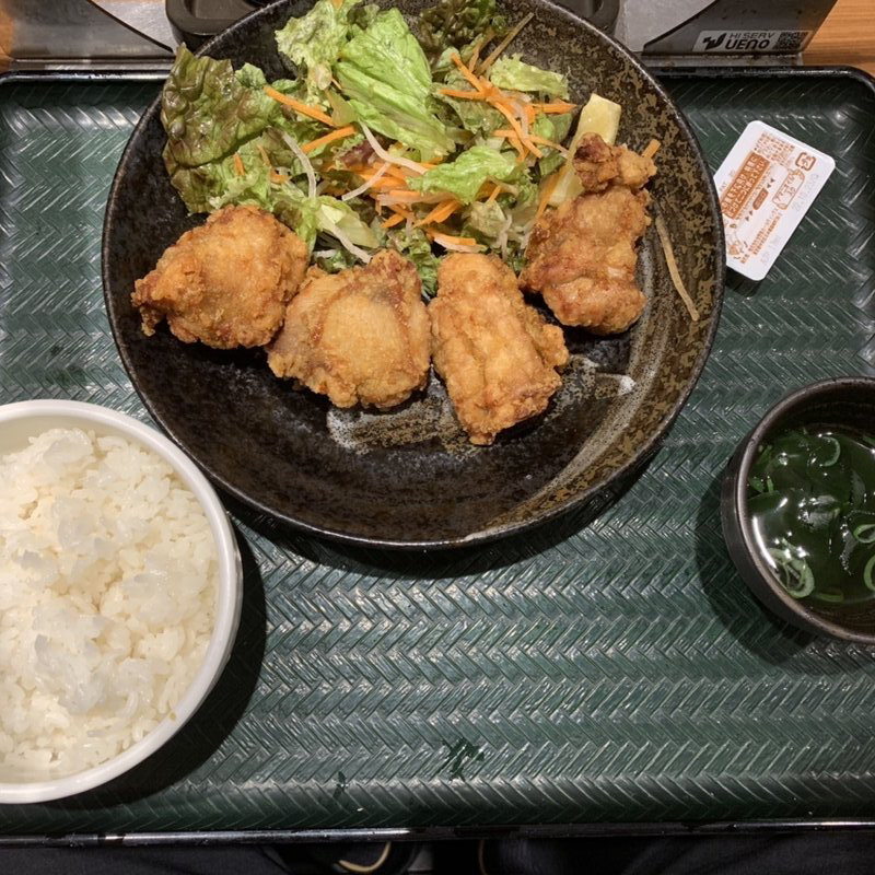 鶏千　から揚げ定食(4個)(はなまるうどん　仙台おおまち店)