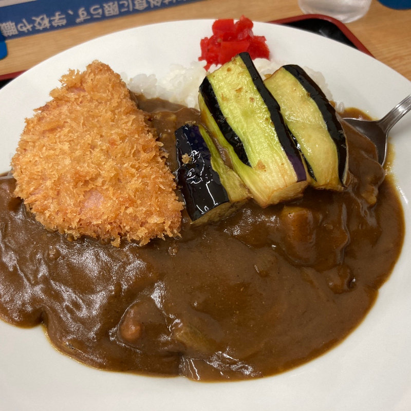 揚げなすとハムカツのカレー(味のふたば)