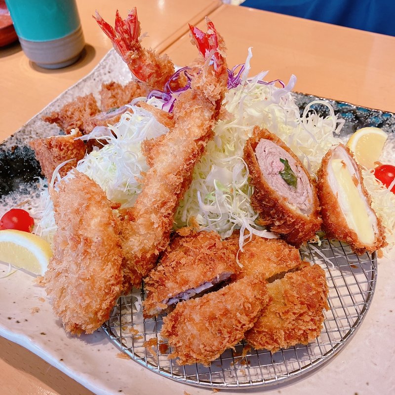 みんなで盛り合わせ定食(とんかついなば和幸　小田急百貨店)