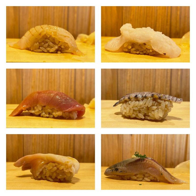 にぎりずし7貫と細巻1本(鮨屋とんぼ 栄店)