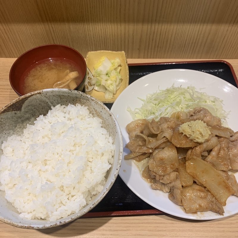 生姜焼き定食 特大(笑姜や)