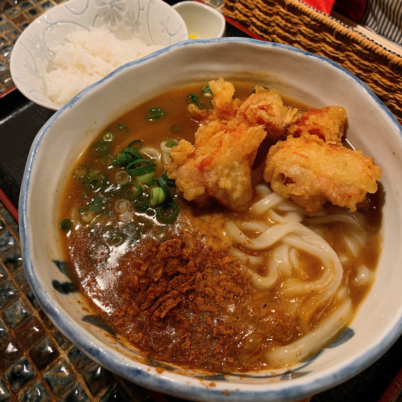 とり天カレーうどんセット（ミニご飯付）(たけうちうどん店 )