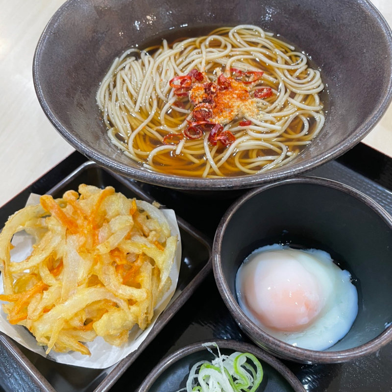 朝そばセット(ゆで太郎 もつ次郎 川崎砂子店)