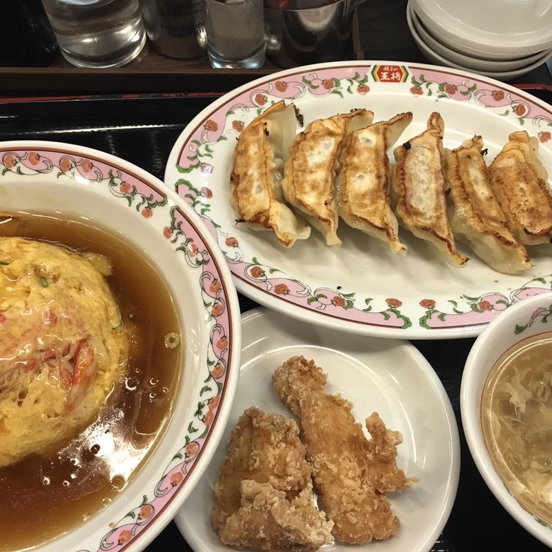天津飯セット(餃子の王将1号店)