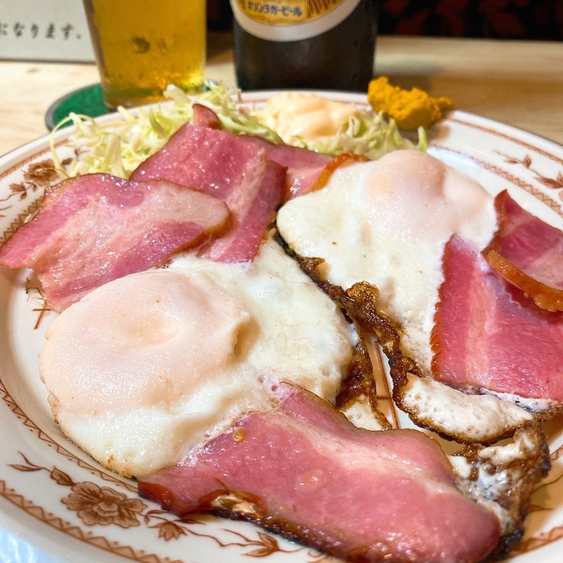 ベーコンエッグ(二葉蕎麦)