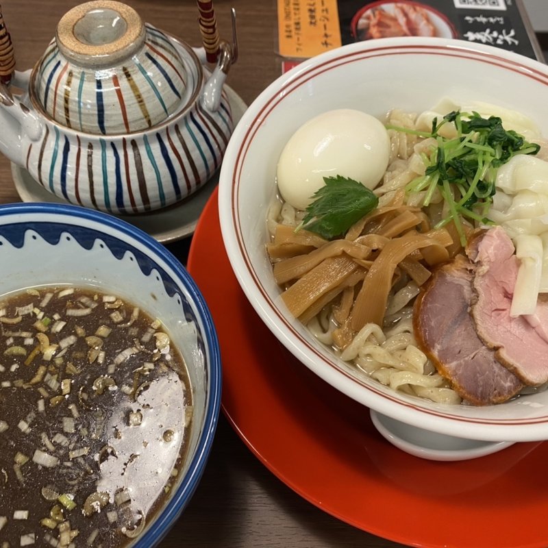 手もみ麺つけそば並盛(中華そば麦笑)