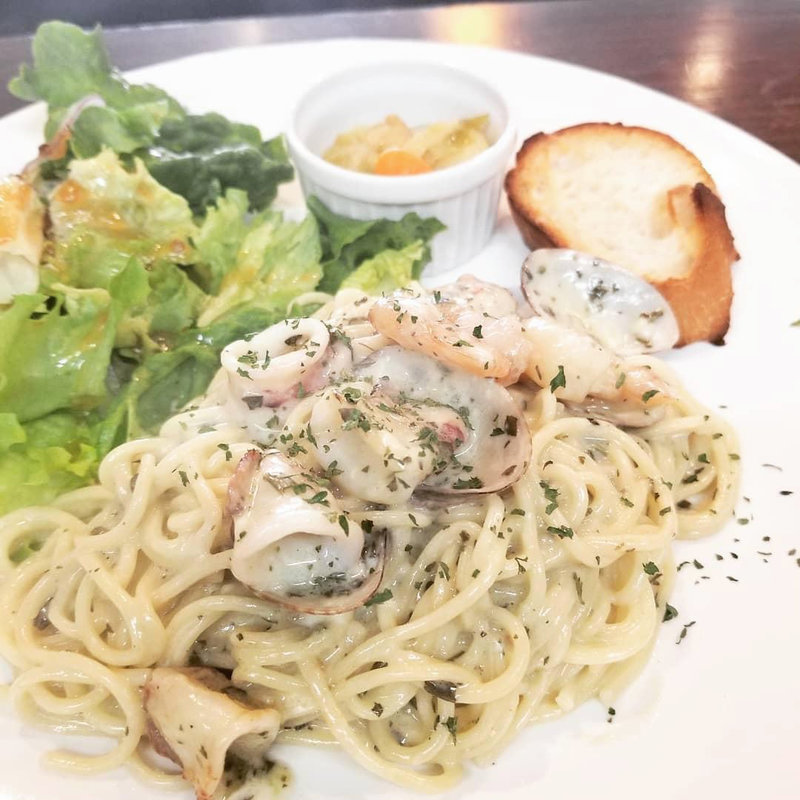 魚介のクリームパスタ(カフェドラパン)