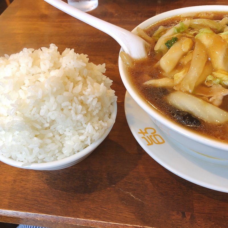 肉そば850円ライス200円(中華 のんち)